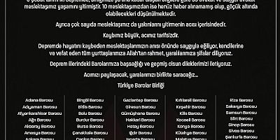 DEPREM ŞEHİDİ 99 AVUKAT VE ULAŞILAMAYAN 10 AVUKAT..