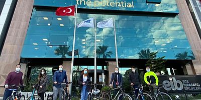 EGE İHRACATÇI BİRLİKLERİ çalışanları da pedal çeviriyor